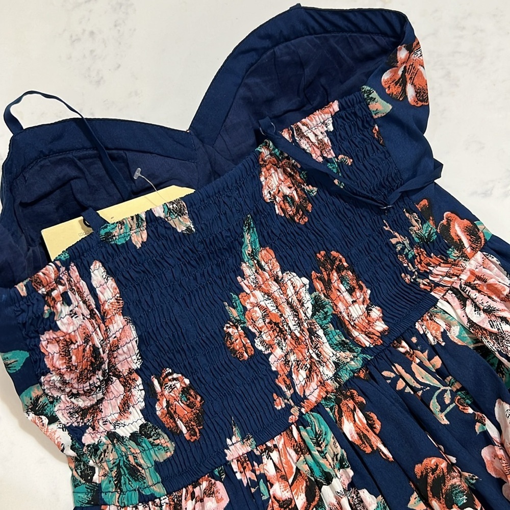Band of Gypsies Midnight Blue Floral Mini Dress - Picture 6 of 9